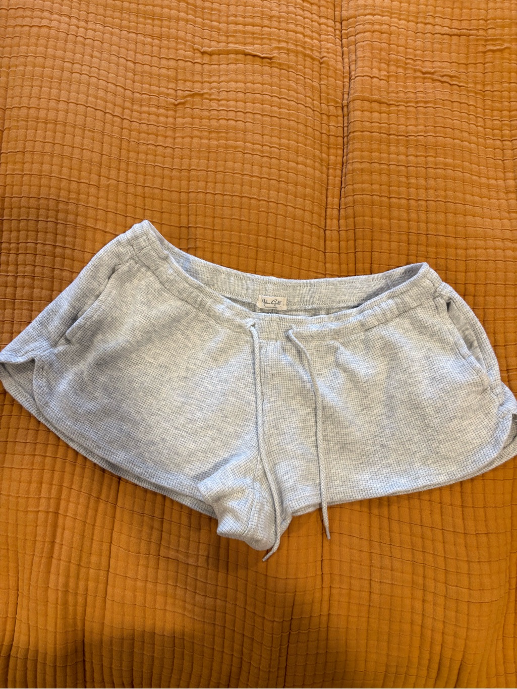 Womenâs Light Gray Lounge Shorts With Drawstring